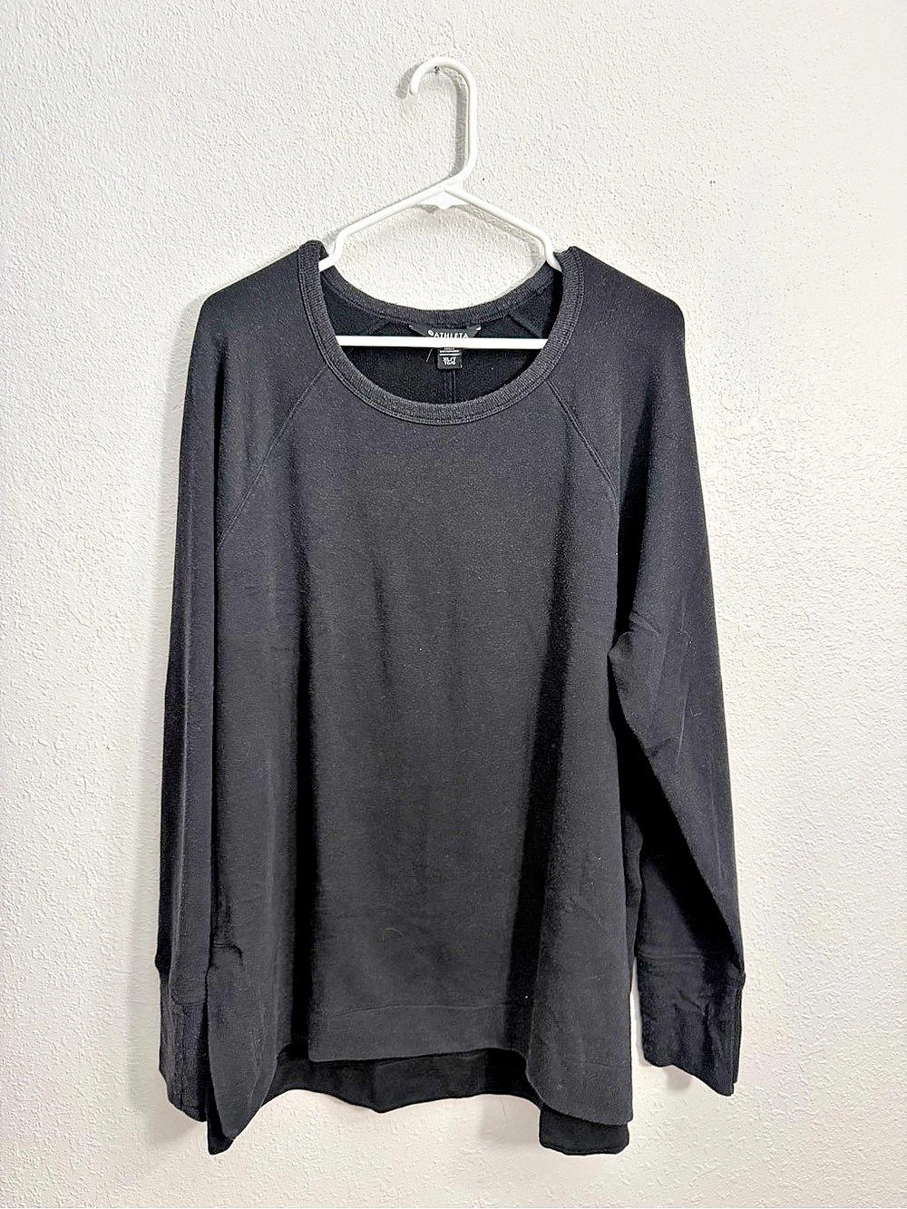 Athleta Coaster Luxe Recover Sweatshirt Long Sleeve Black XL